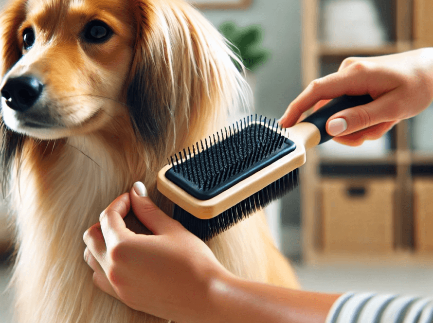 Brosse pour poil long du chien