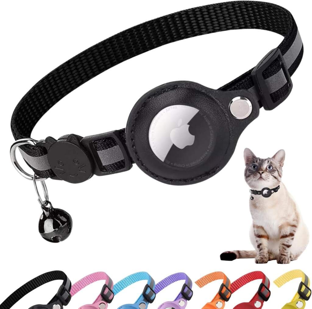 Croc-Cat® Collier Chat, Accessoire Compatible avec airtag Apple, Collier avec Boucle de sécurité Anti étranglement pour Chaton et Petits Chiens, GPS airtag Non Inclus !