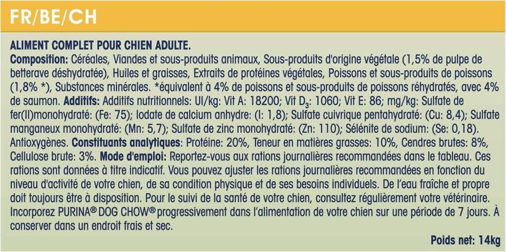 DOG CHOW Chien Complet Croquettes avec du Poulet pour Chien Adulte 14 kg