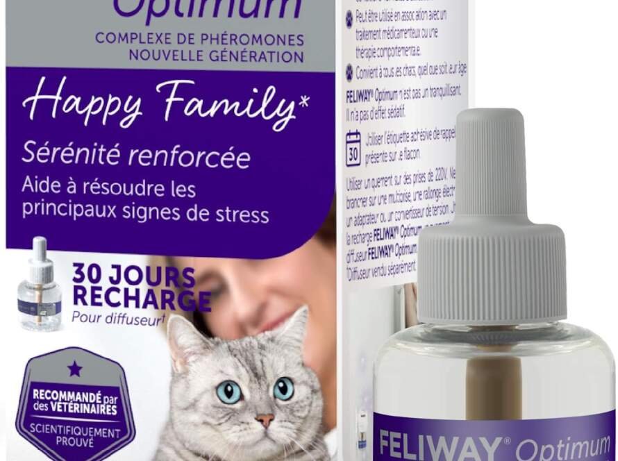 feliway optimum anti stress pour chat complexe de pheromones apaisantes pour une serenite renforcee 1 recharge 30 jours