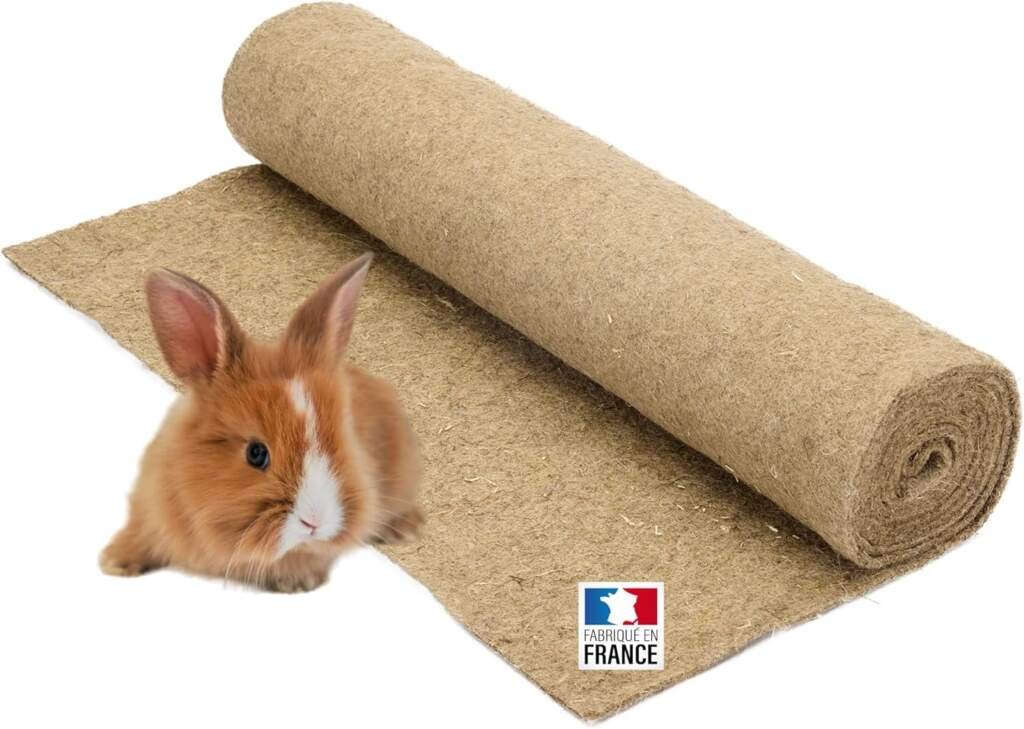 La cordeline Tapis Litière Chanvre pour rongeurs 50 cm x 2 m - pour Lapins, Cochon dInde.., Naturel