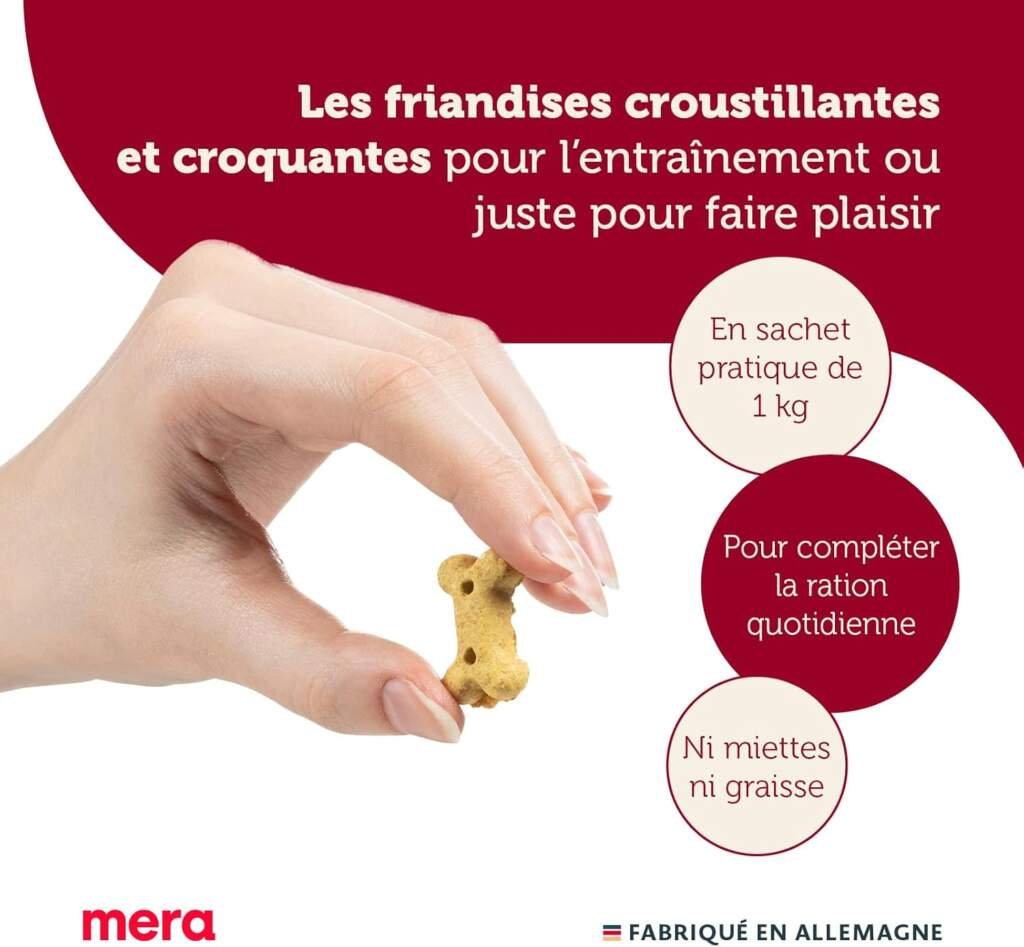 MERA Bakery Gourmet Bites (1kg), friandises pour chiens pour lentraînement ou comme collation, friandises pour chiens à base dingrédients naturels, biscuits pour chiens cuits doucement