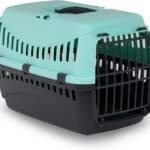 mp bergamo panier transport gipsy 50 porte plastique pour chat bleu turquoise 7 kg