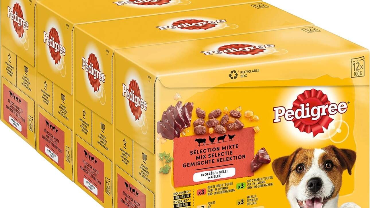 pedigree repas pour chien 48 sachets fraicheur lot de 4 packs 12x100g patee pour chien en gelee boeuf volaille agneau po