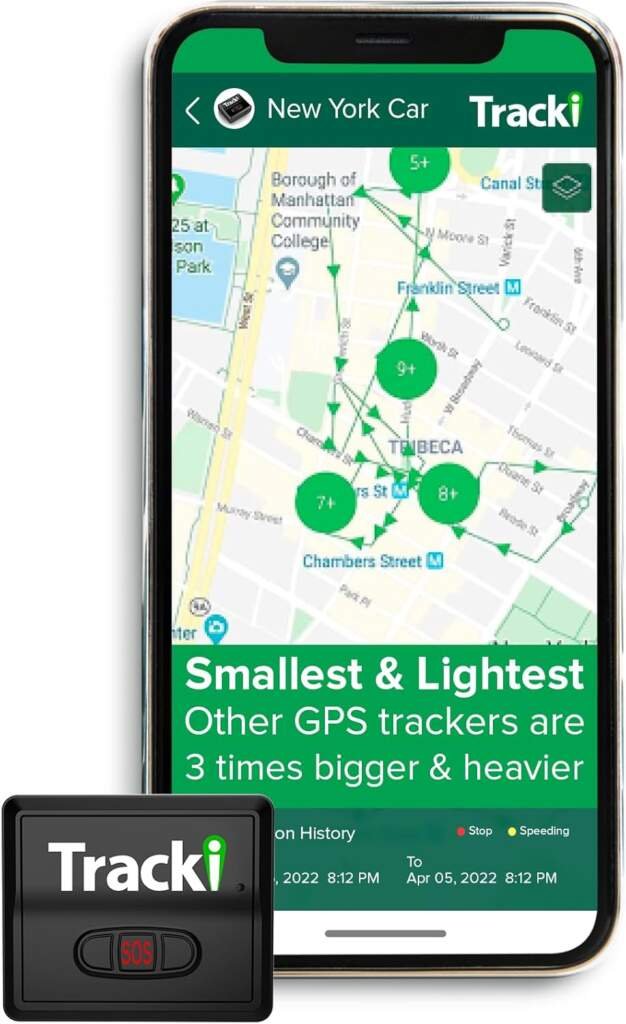 Tracki 2022 Mini traqueur GPS en Temps réel Couverture complète de lUE et du Monde pour Voitures/Enfants/Personnes âgées/Chiens/Motos avec Dispositif de Suivi magnétique Puissant - Abonnement requis