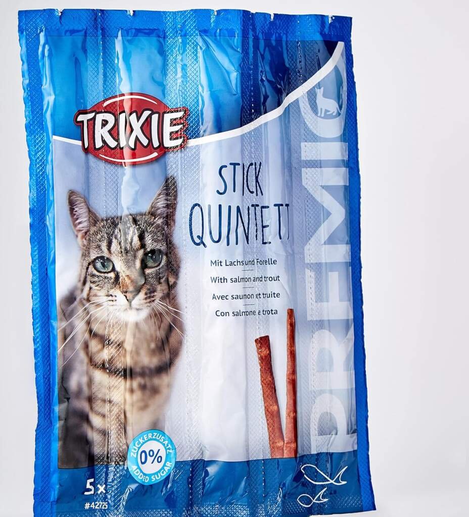 Trixie Premio Stick Quintett Friandise Saumon/Truite pour Chat 5 × 5 g