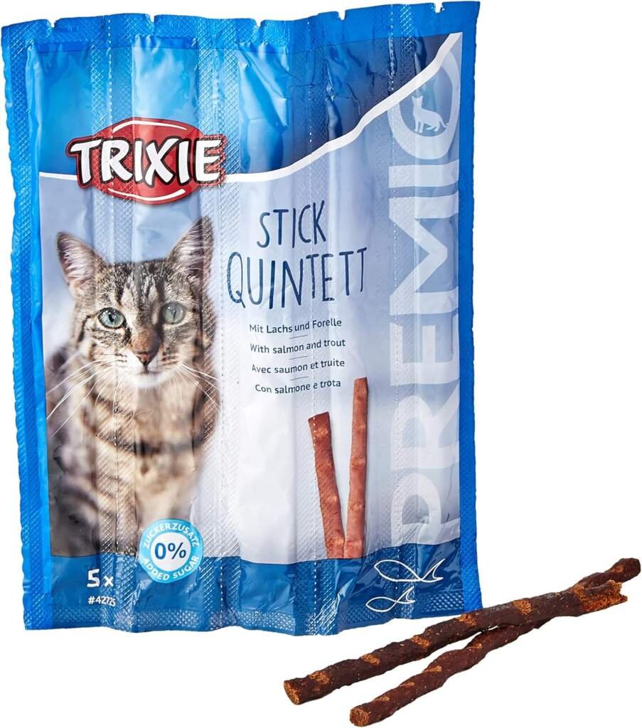 Trixie Premio Stick Quintett Friandise Saumon/Truite pour Chat 5 × 5 g