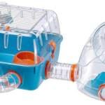 ferplast cage pour hamsters combi 2 habitat pour petits rongeurs plastique robuste toit avec grille qui souvre tunnel et