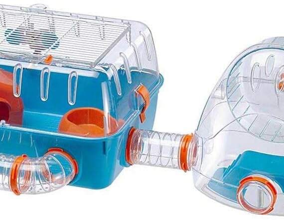 ferplast cage pour hamsters combi 2 habitat pour petits rongeurs plastique robuste toit avec grille qui souvre tunnel et