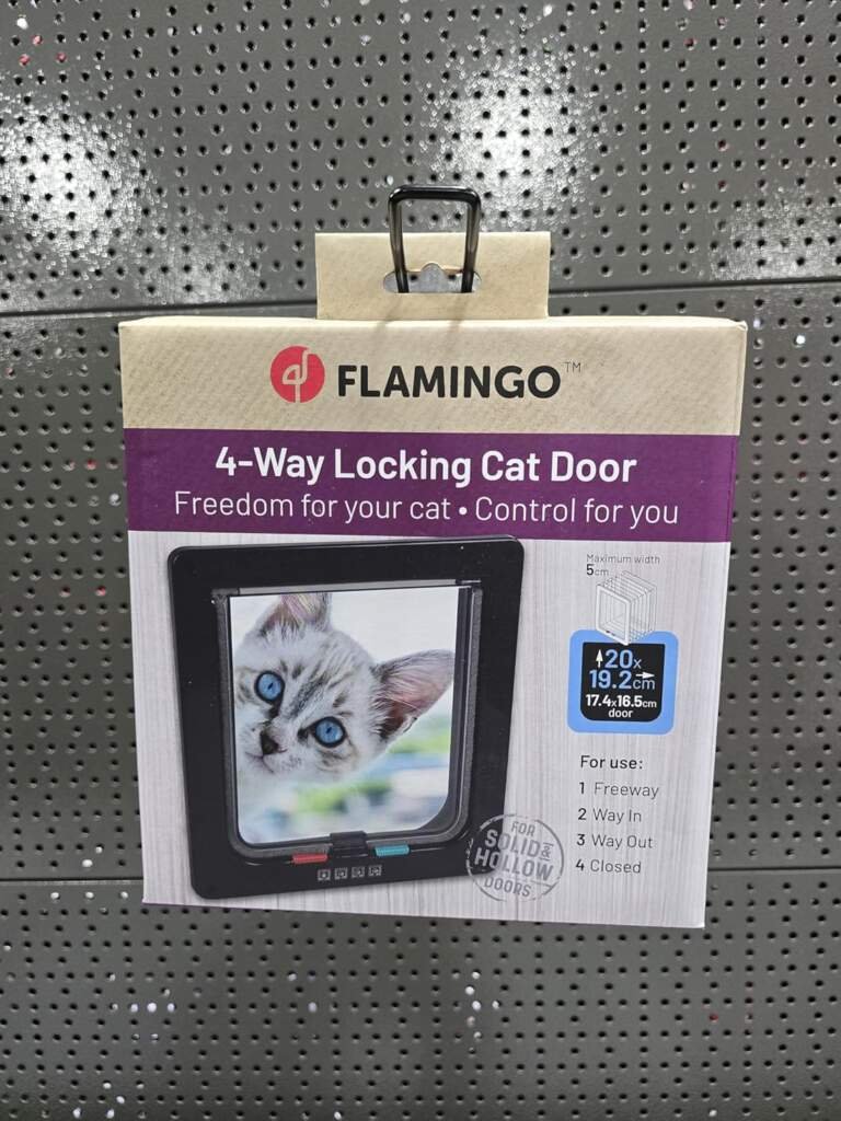 Flamingo Chatière Fanni 2 Réglages Noire - Silencieuse avec Fermeture Magnétique, Facile à Installer pour Toutes Portes