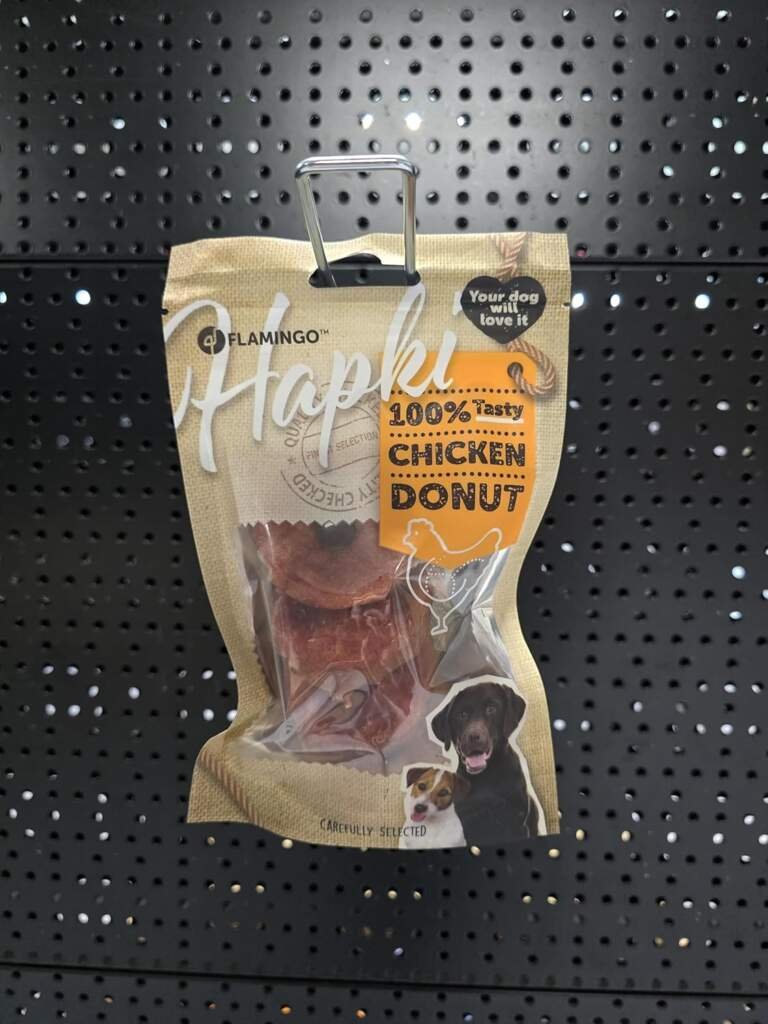 Flamingo Snack Hapki Donut au Poulet - Délicieuse Friandise Naturelle pour Chiens - Idéale pour Récompenser et Faire Plaisir à Votre Compagnon !