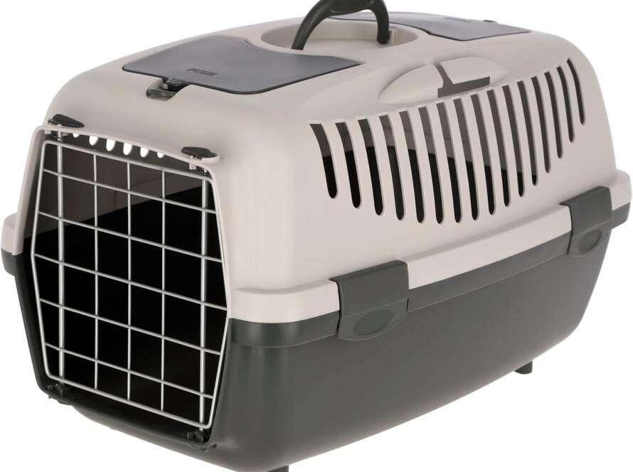 kerbl chien box de transport gulliver 55x36x35 cm gris