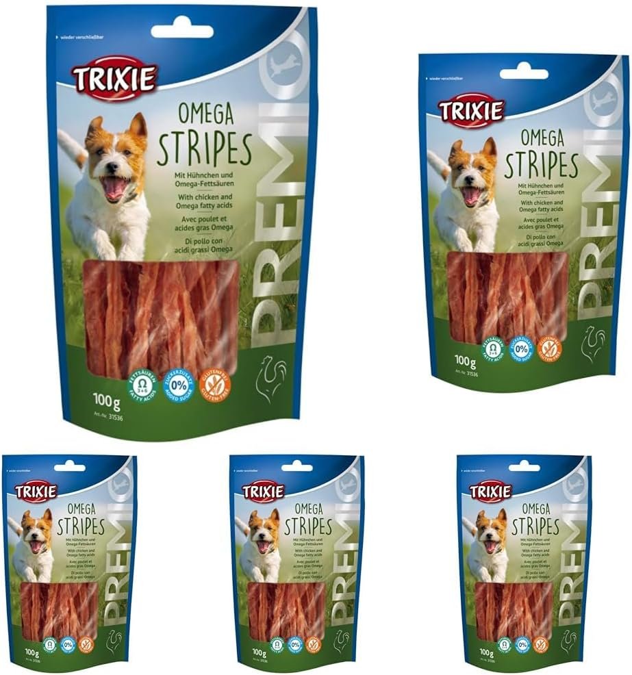 Trixie Premio Omega Stripes Poulet pour Chien 100 g