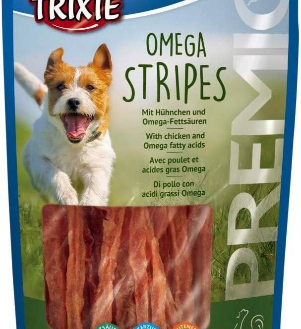 trixie premio omega stripes poulet pour chien 100 g