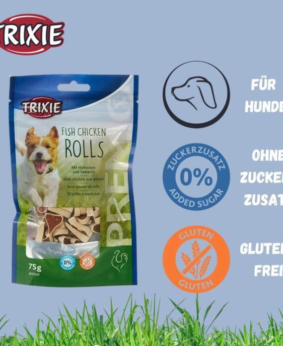 trixie premio rolls friandise pour chien pouletcolin 75 g 2