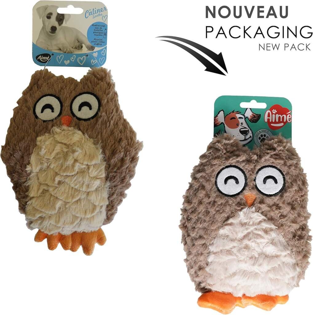 Aimé | Jouet pour Chien Hiboubou 25 cm | Jouet Chien En forme de Hibou | Peluche pour Chien Toutes Tailles et Tous Âges | Facile à Ranger et à Transporter