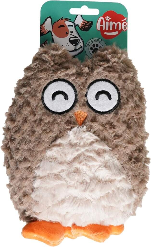 Aimé | Jouet pour Chien Hiboubou 25 cm | Jouet Chien En forme de Hibou | Peluche pour Chien Toutes Tailles et Tous Âges | Facile à Ranger et à Transporter