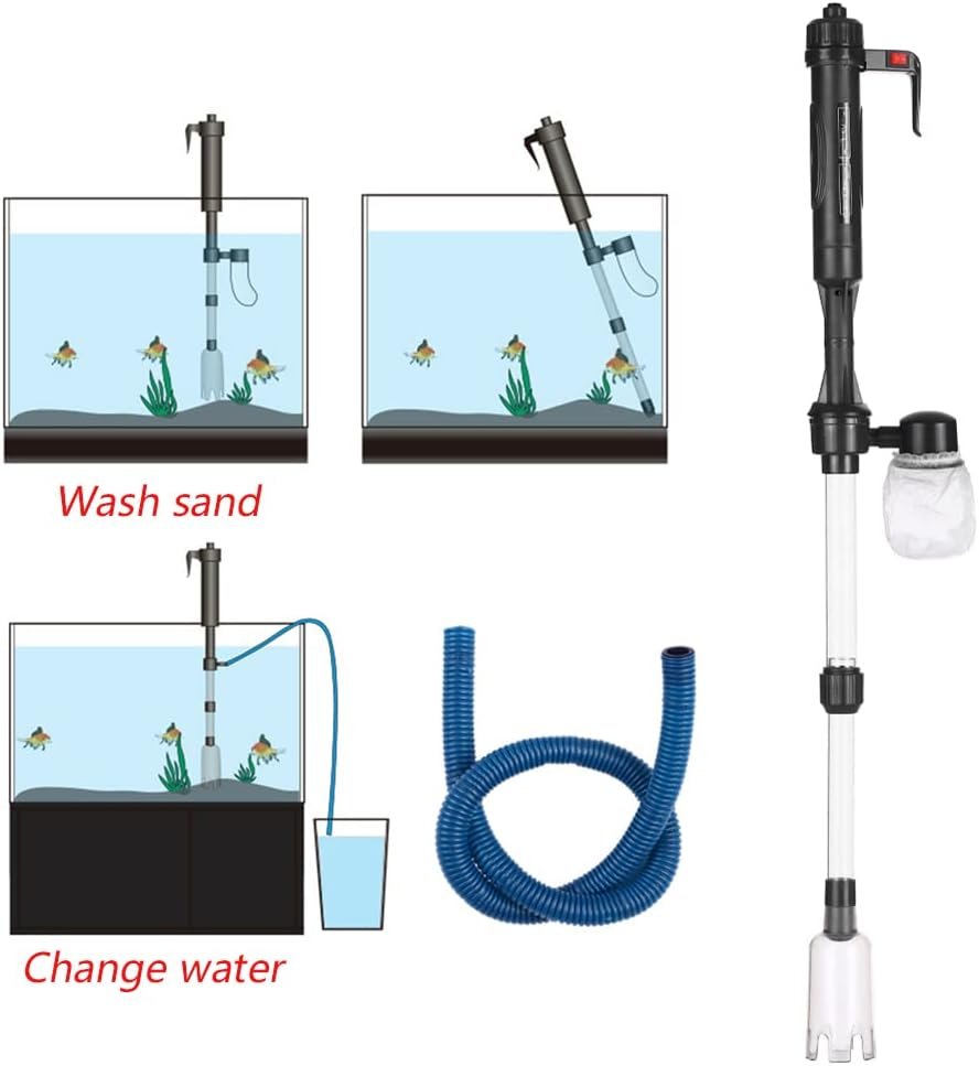 Alnicov Electric Aquarium Fish Tank Sand Gravel Cleaner Automatic Water Changer Extensible Tube Syphon Filter Pump Vacuum