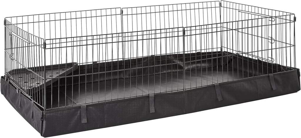 Amazon Basics - Étanche Cochon dInde Cage pour petits animaux avec fond en toile, Bleu, L 118 x l 35 x H 60 cm