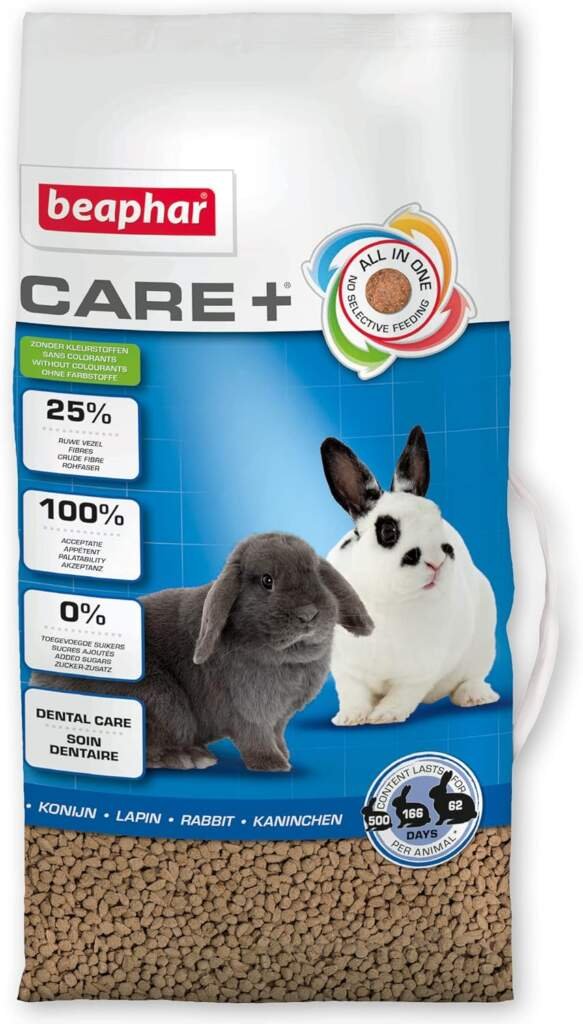 Beaphar – Care+ – Alimentation Super Prenium pour Lapin extrudée – 25% de Fibres – Appétent, sans Sucre ajouté ni Colorant – Haute digestibilité – Participe à l’Usure Naturelle de Dents – 5 kg