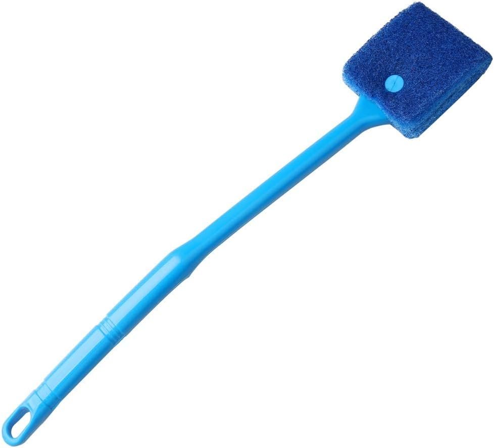 Brosse de Nettoyage Aquarium, Éponge Aquarium Nettoyage Anti Rayure Nettoyeur Aquarium Vitre avec Poignée Plastique Antidérapante pour Algues Verre Fenêtre Masion Aquariums (Bleu)