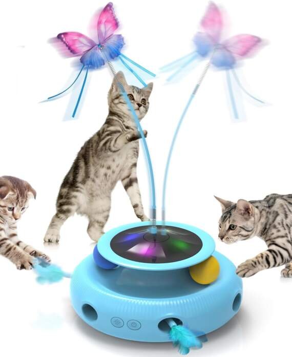 jouet interactif pour chat jouet interieur pour chats adultes avec 3 modes de jeu automatique electronique jeu chat cade