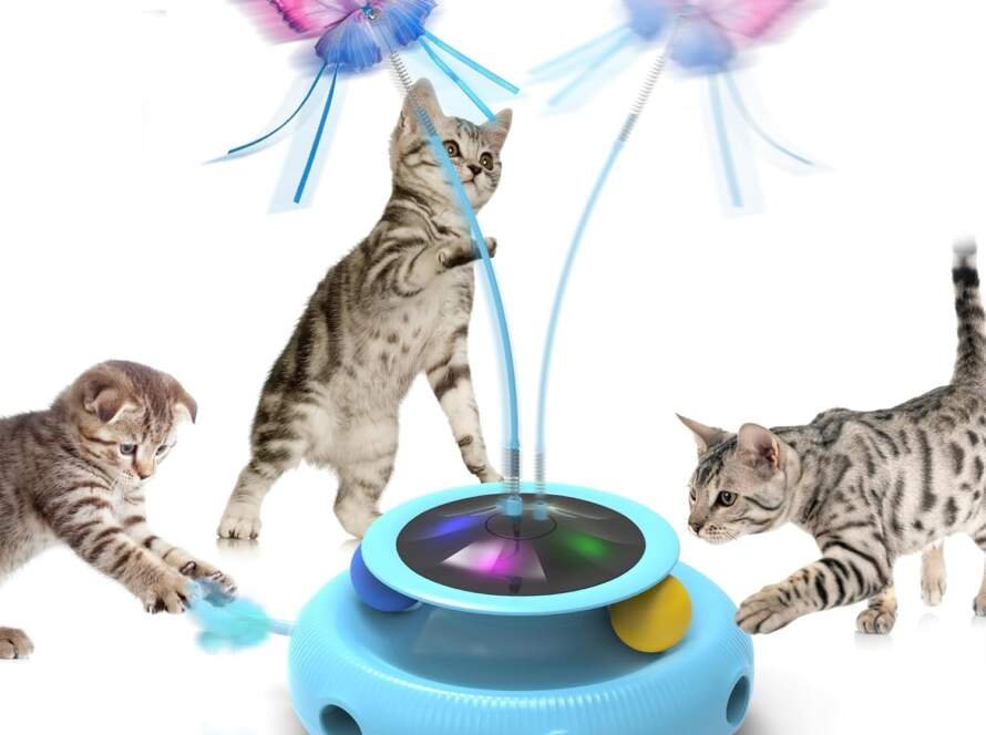 jouet interactif pour chat jouet interieur pour chats adultes avec 3 modes de jeu automatique electronique jeu chat cade