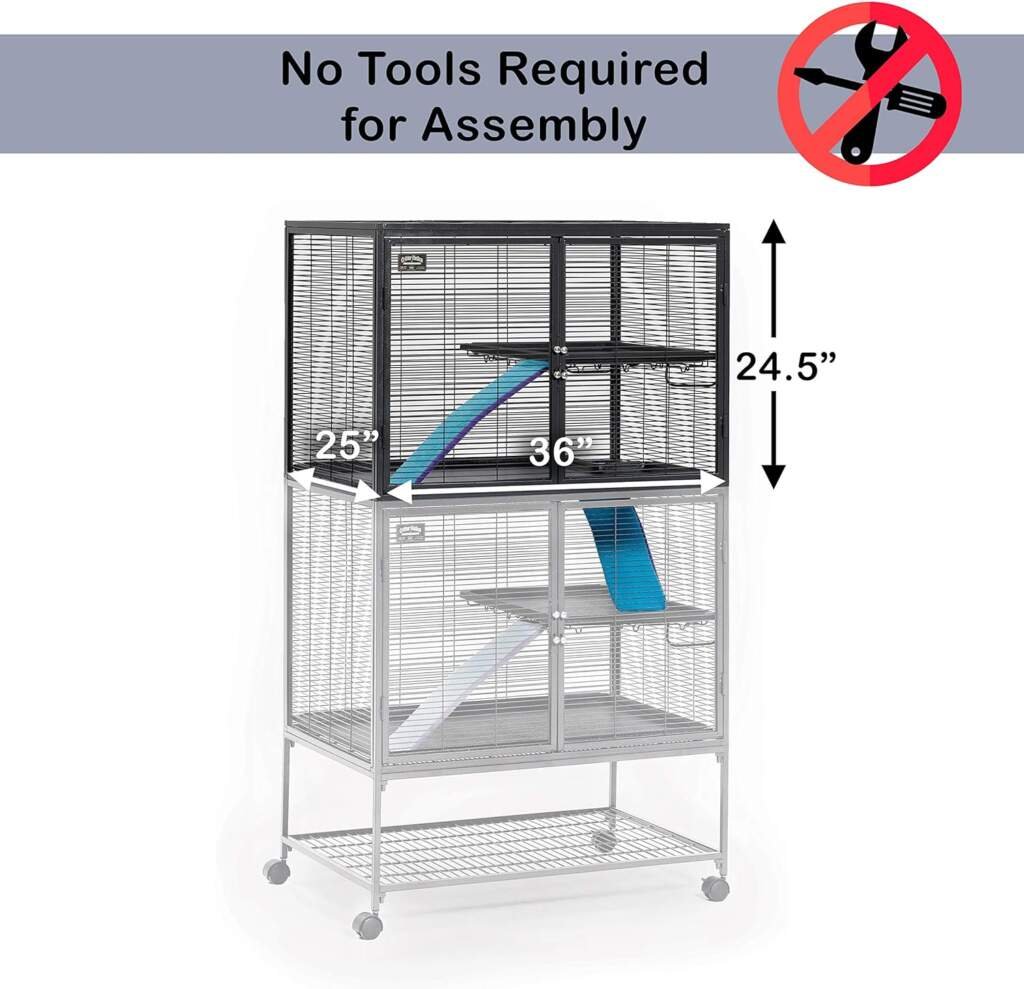 MidWest Homes for Pets Modèle 161 Cage pour petits animaux Deluxe Critter Nation, dimensions montée 91,44 x 60,96 x 62,23 cm (L x l x H), gris quartz