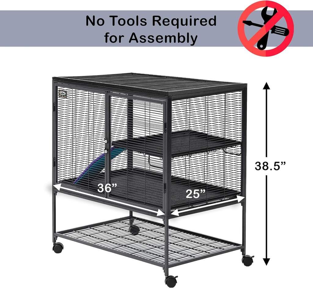 MidWest Homes for Pets Modèle 161 Cage pour petits animaux Deluxe Critter Nation, dimensions montée 91,44 x 60,96 x 62,23 cm (L x l x H), gris quartz