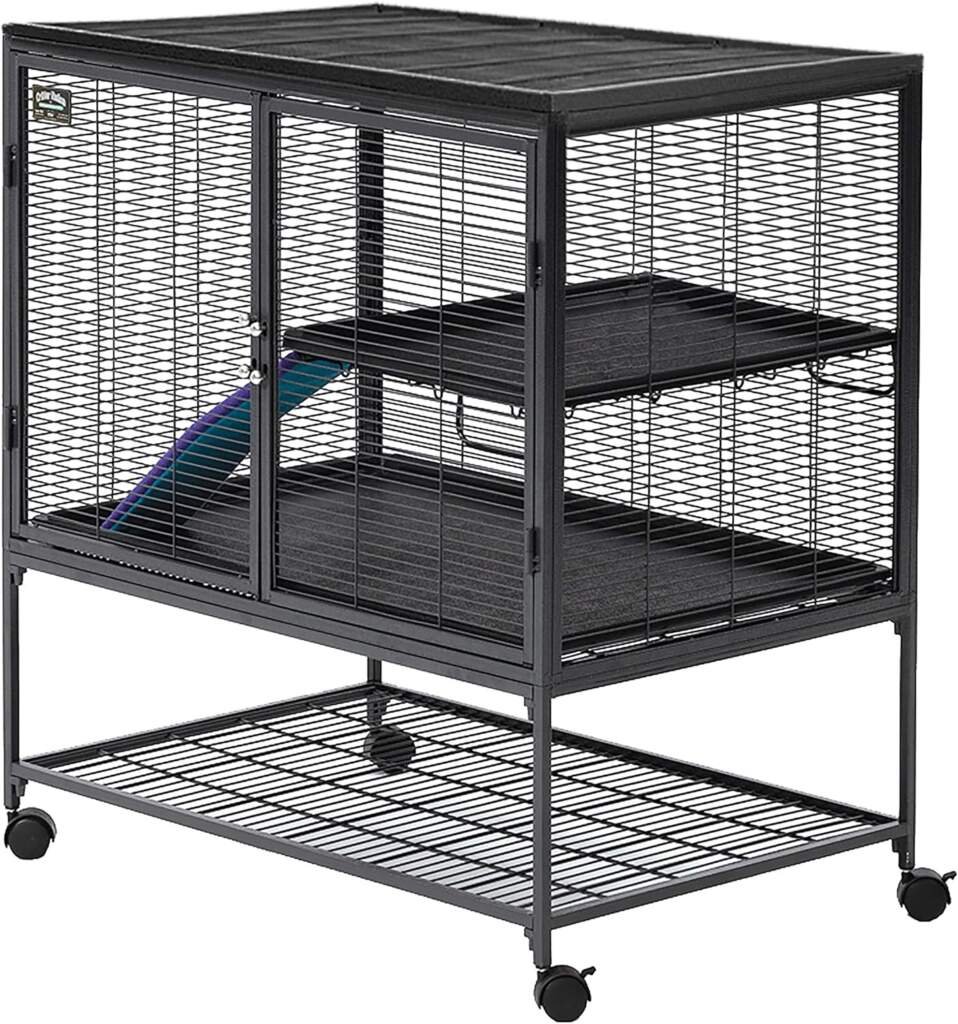 MidWest Homes for Pets Modèle 161 Cage pour petits animaux Deluxe Critter Nation, dimensions montée 91,44 x 60,96 x 62,23 cm (L x l x H), gris quartz