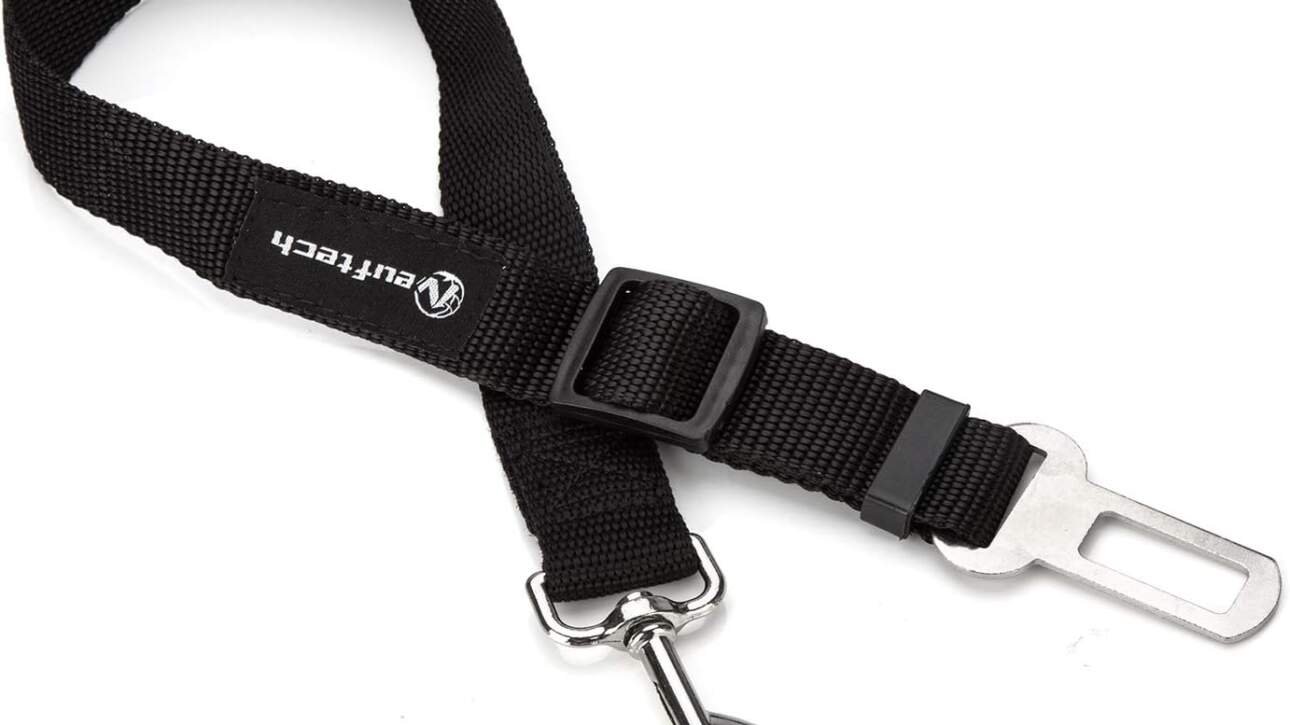 neuftech laisse ceinture de securite pour chien chat animaux de compagnie pour les sieges de voiture noir