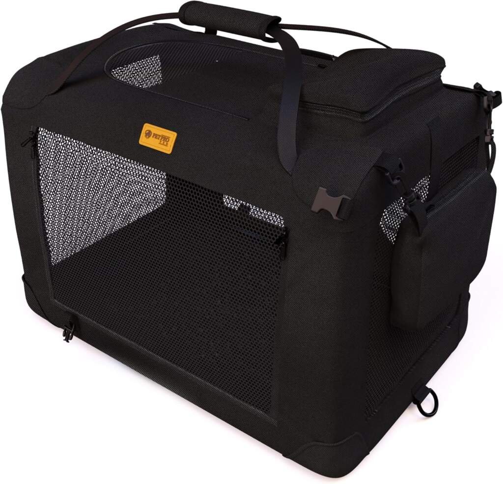 PetProved Cage de Transport Chien Caisse de Transport pour Chien Chat Niche Sac de Transport pour Chiens Caisse Transport Voiture Cage Chien Panier (70x52x52 cm)