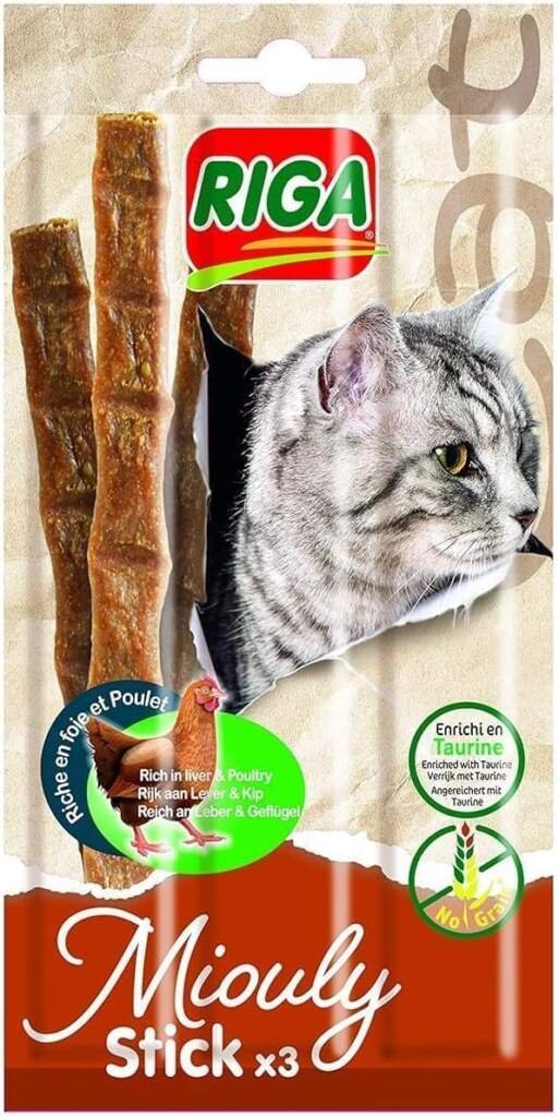 Riga Miouly Stick Friandise pour Chat Poulet/Foie 15 g Friandise pour Chat 1 Unité