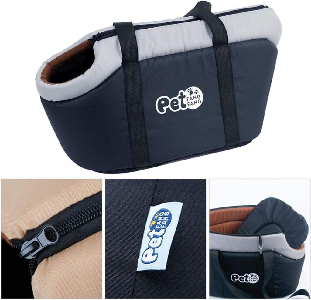 Sac de Transport pour Animal de Compagnie - Sac de Transport pour Chat - Mains Libres - Sac à Main Pliable pour Animal Domestique - Sac de Transport en Maille Respirante (Noir, S)