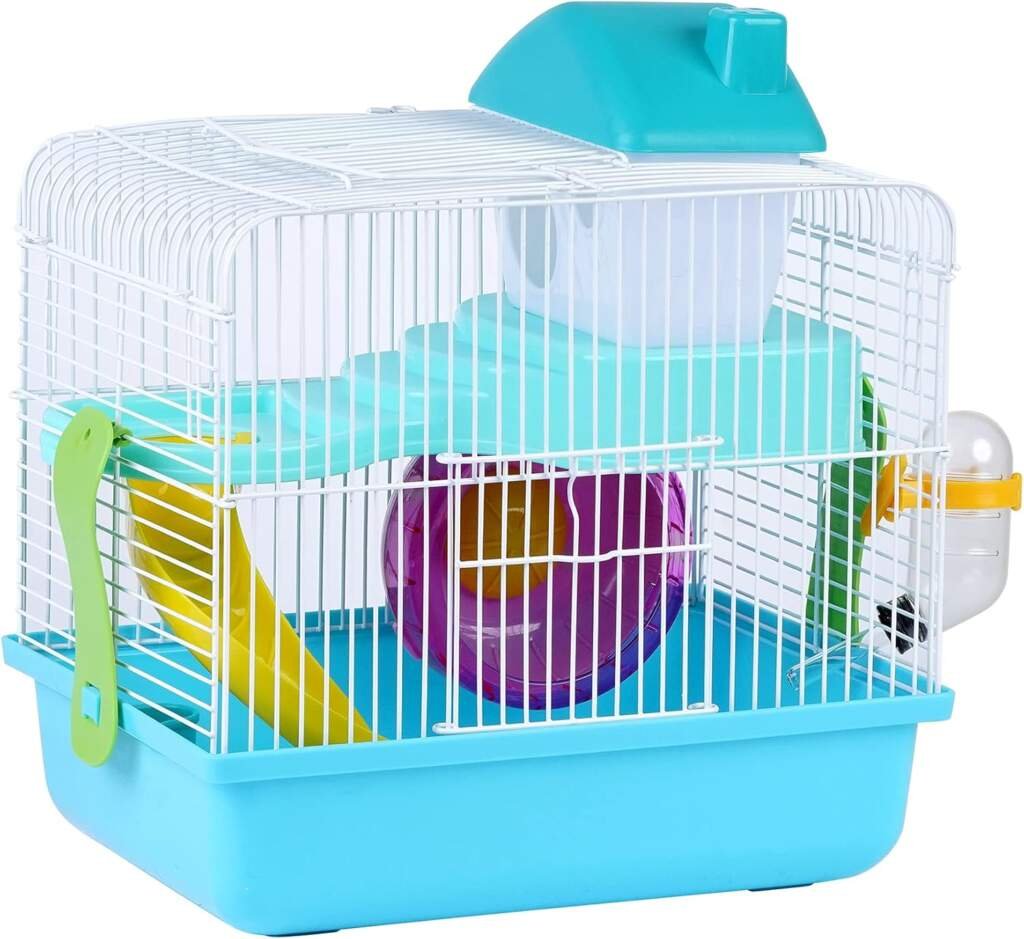 Smell  Smile 156 Cage pour hamster avec tunnels, abreuvoir et mangeoire Coloris aléatoire 27 x 20,5 x 47 cm