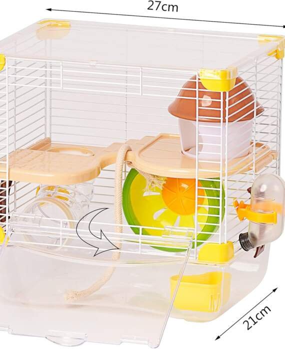 smell smile 156 cage pour hamster avec tunnels abreuvoir et mangeoire coloris aleatoire 27 x 205 x 47 cm 4