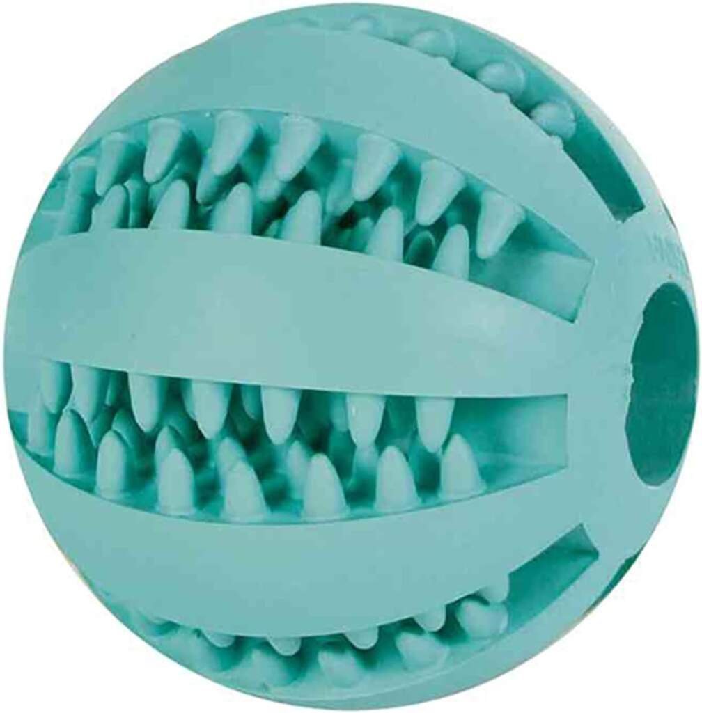 TRIXIE Baseball menthe Denta Fun, caoutchouc naturel, ø 7 cm pour chien -masse les gencives,Races moyenne